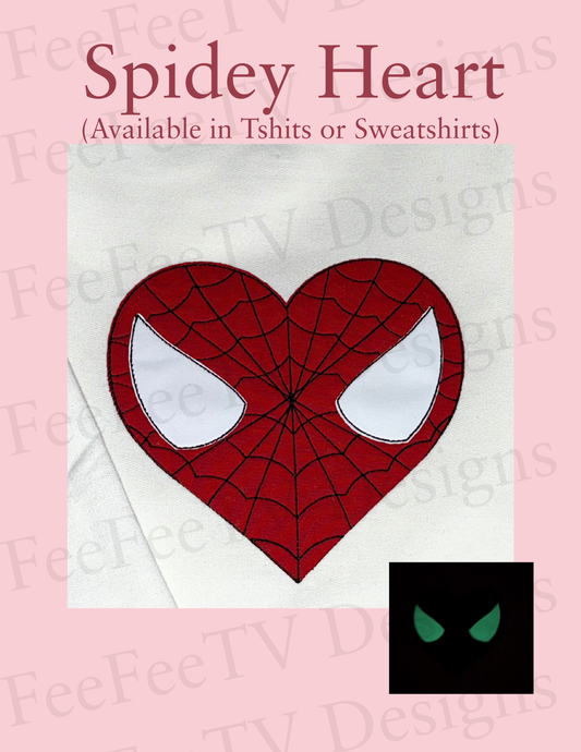 Spidey Heart - Embroidered T-Shirt or Sweatshirt