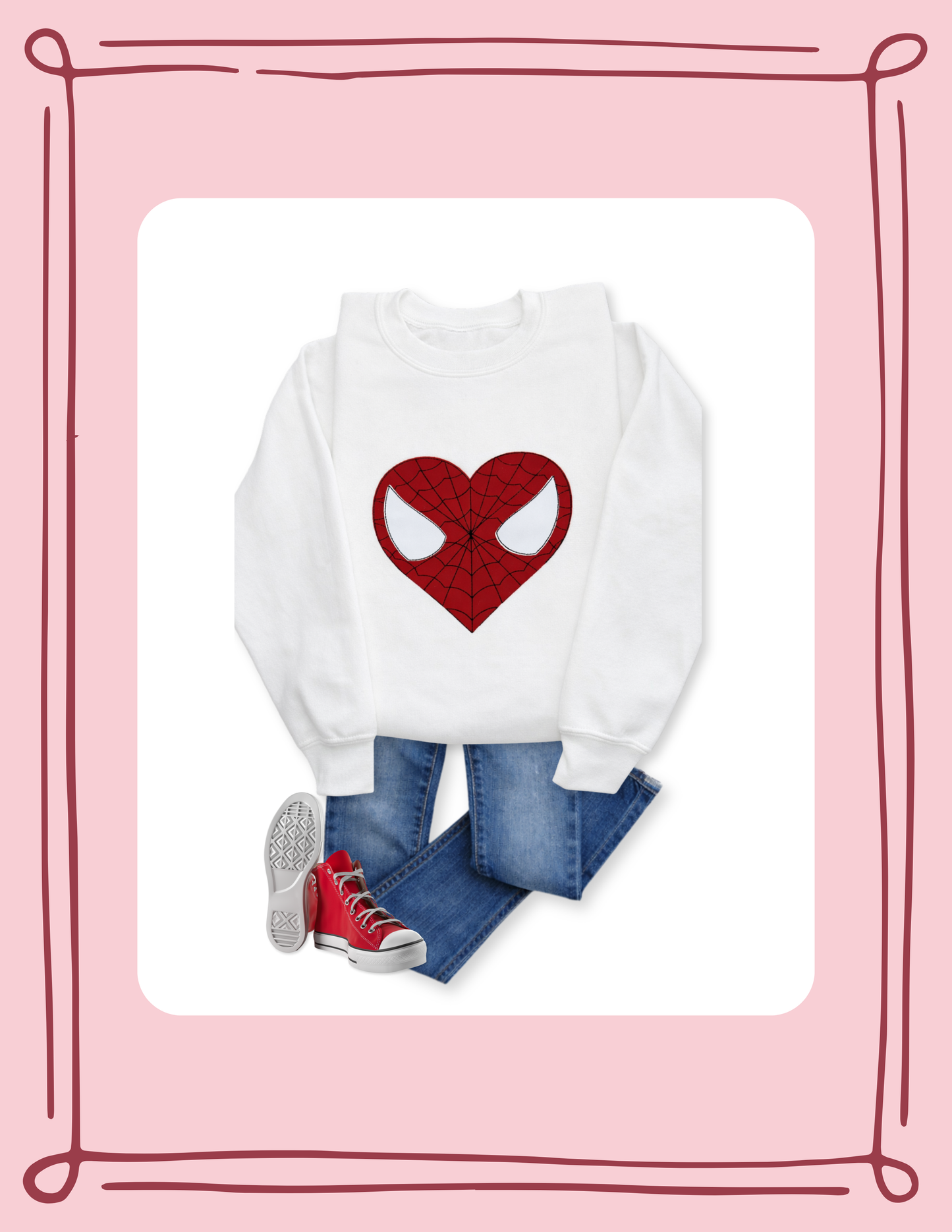 Spidey Heart - Embroidered T-Shirt or Sweatshirt