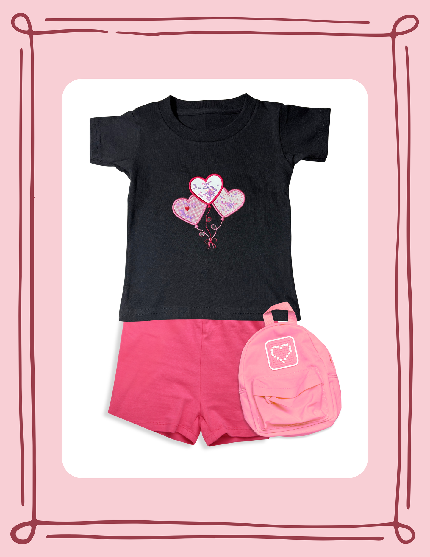 Ballon Hearts - Embroidered T-Shirt or Sweatshirt